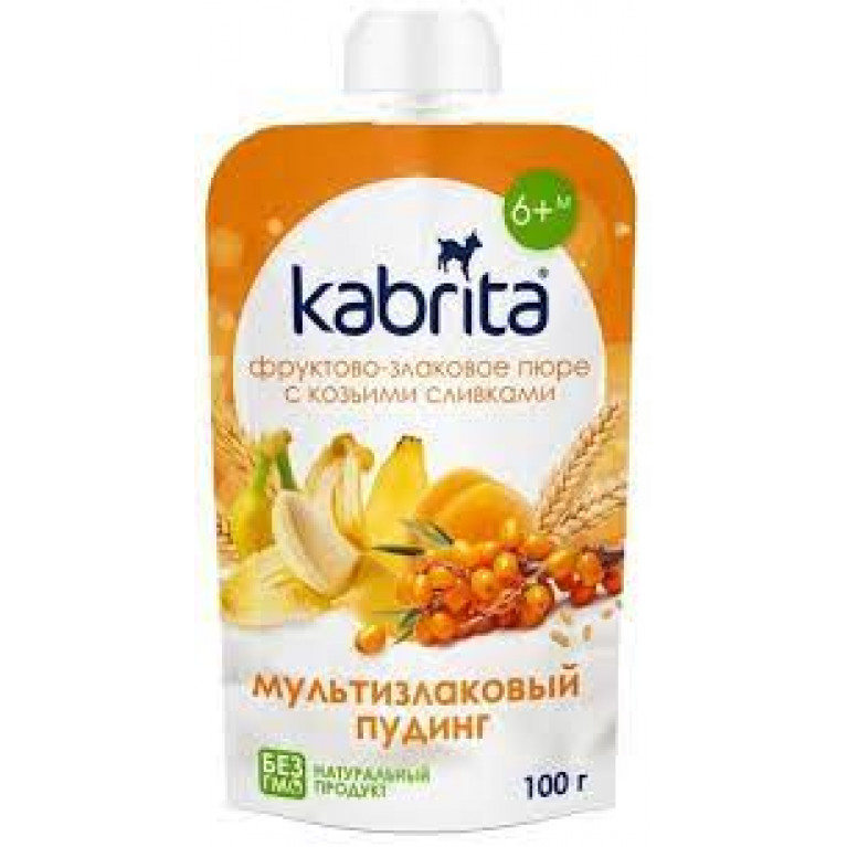 Кабрита пюре 100 г/мультизлаковый пудинг/