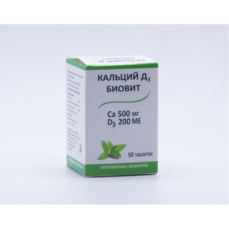 Кальций Д3 Биовит таблетки №50/мята/