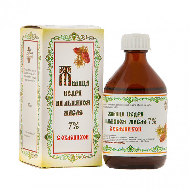 Кедр живица кедра на льняном масле с облепихой 7% 100 мл
