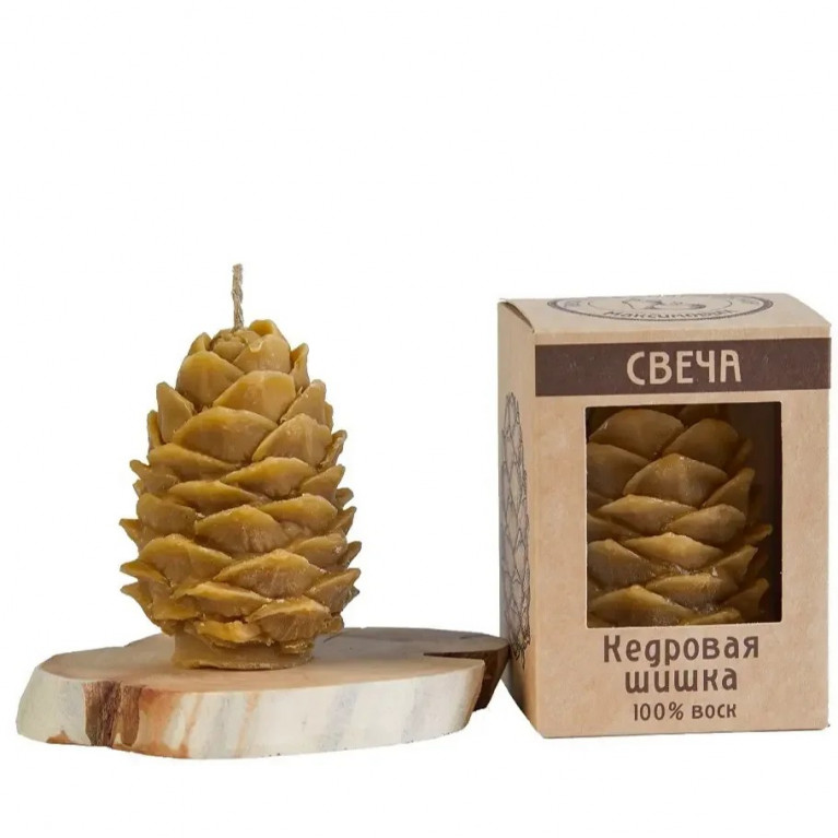 Кедр свеча кедровая шишка воск 100%