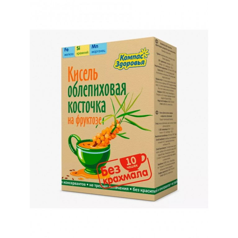 Кисель Компас здоровья облепиховая косточка на фруктозе 150 г