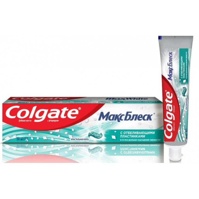Колгейт зубная паста максблеск 50мл /кристальная мята/ 