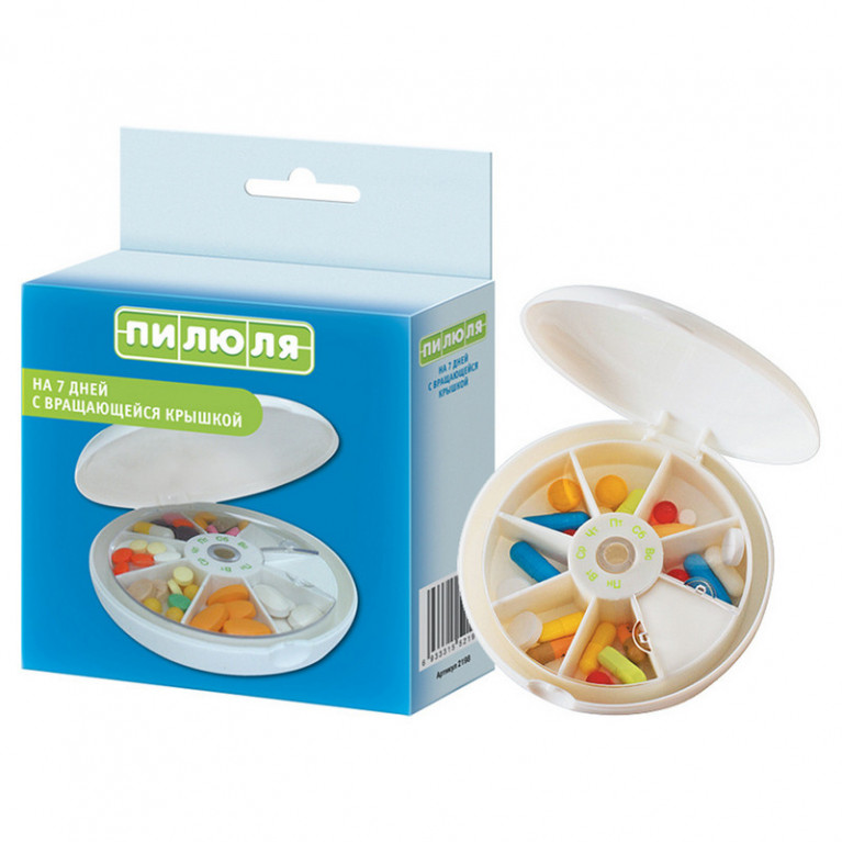 Контейнер Пилюля с вращающейся крышкой на 7 дней
