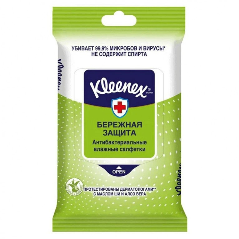 Клинекс салфетки влажные антибактериальные   №10 