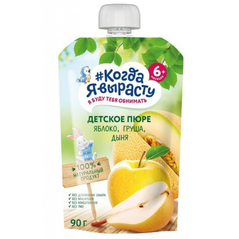 Когда я вырасту пюре 90 г/яблоко,груша,дыня/