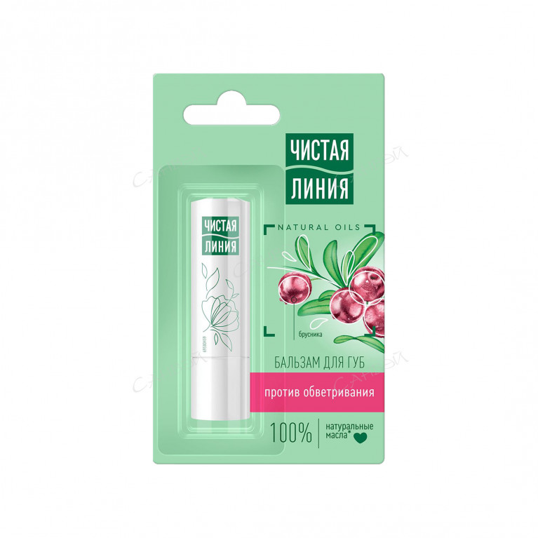 Калина чистая линия бальзам для губ 4 г/брусника против обветривания/