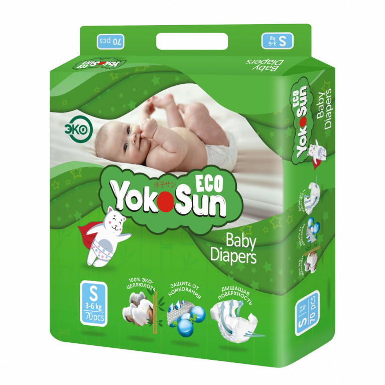 Йокасан подгузники эко 2 S 3-6 кг №70
