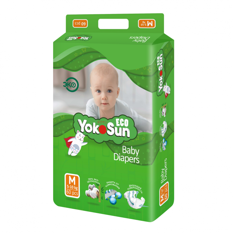Йокасан подгузники эко 3 М 5-10 кг №60
