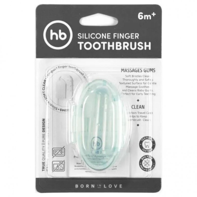 Зубная щетка на палец с пеналом/хэпи бэби/