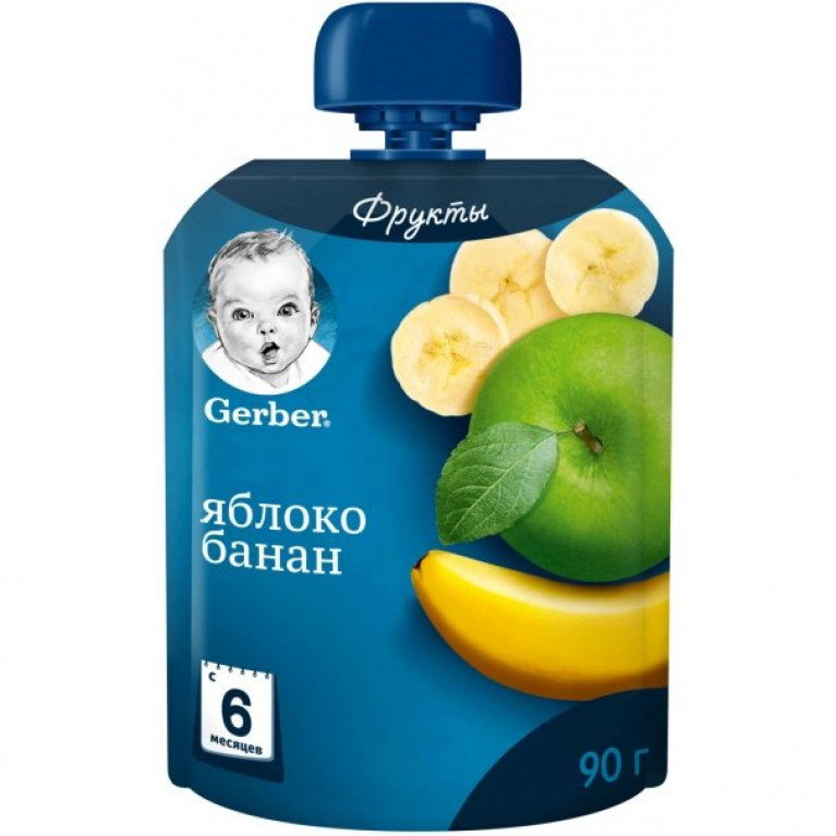 Нестле гербер пюре 90 г/яблоко-банан/
