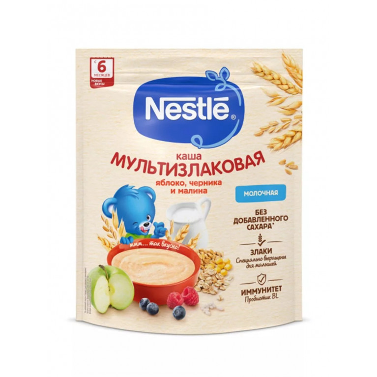 Нестле каша молочная 200 г/мультизлак яблоко,черника,малина/
