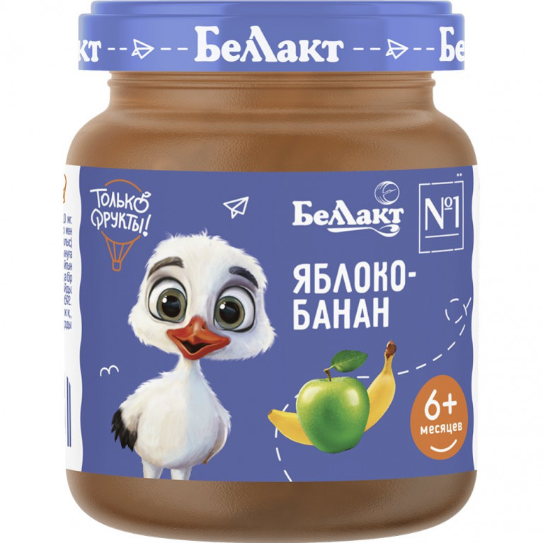 Беллакт пюре 100 г/яблоко,банан/
