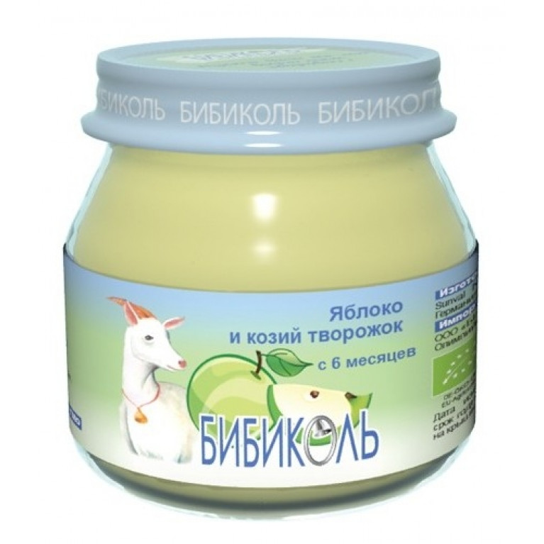Бибиколь пюре фруктово-молочное 80 г/яблоко/