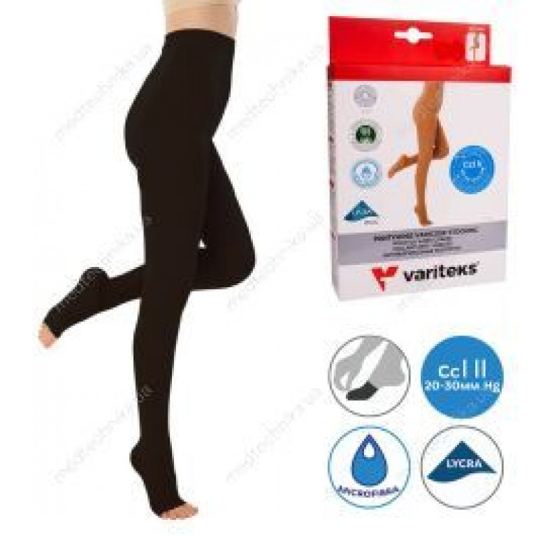 Варитекс/913/ колготки черные с открытым мыском