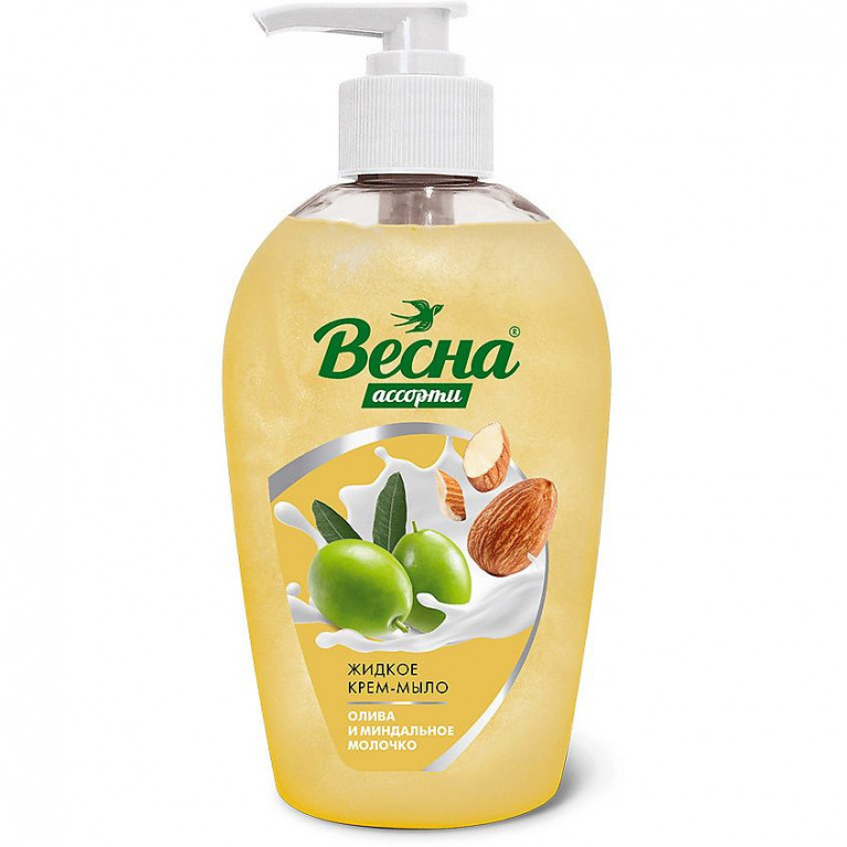 Весна мыло жидкое 280 мл/олива и миндальное молочко/