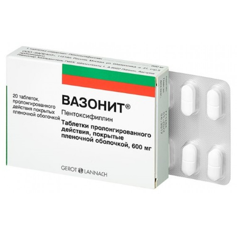 Вазонит таблетки 600 мг №20 