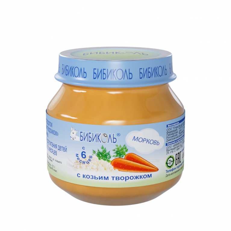 Бибиколь пюре овощное 80 г/морковь/