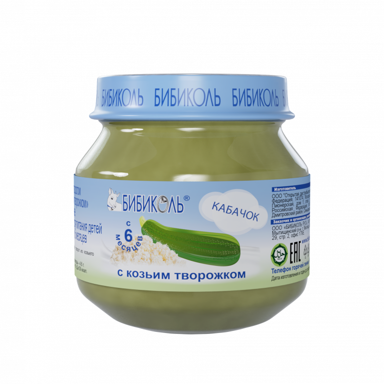 Бибиколь пюре овощное 80 г/кабачок/