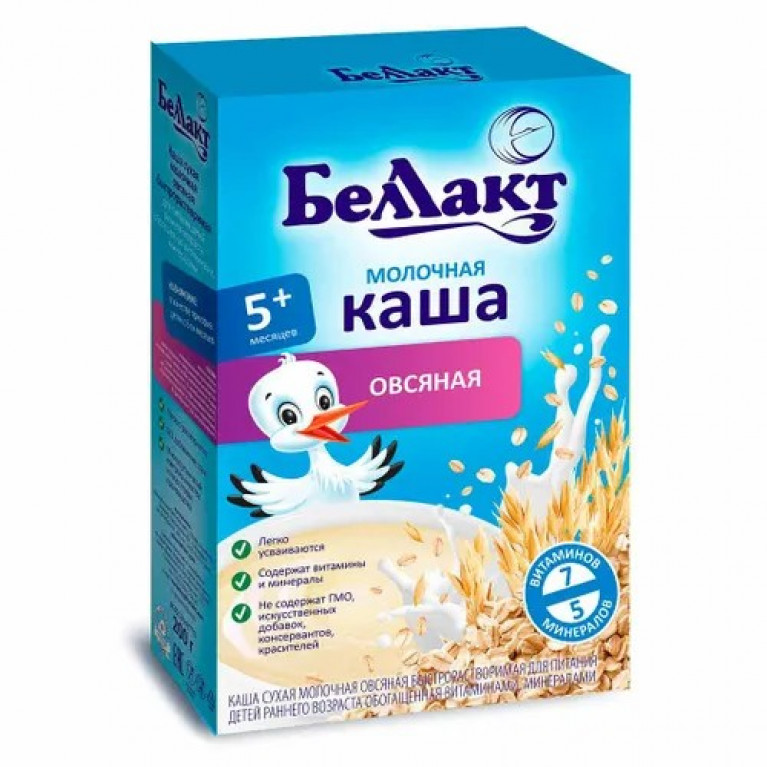 Беллакт каша зерно-молочная 250 г/овсяная/