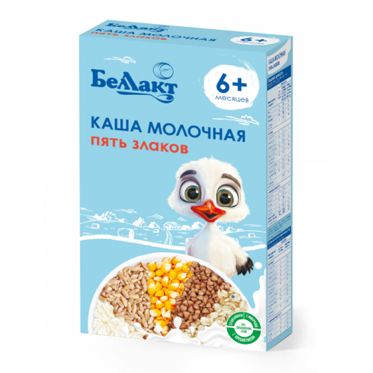 Беллакт каша молочная 250 г/пять злаков/