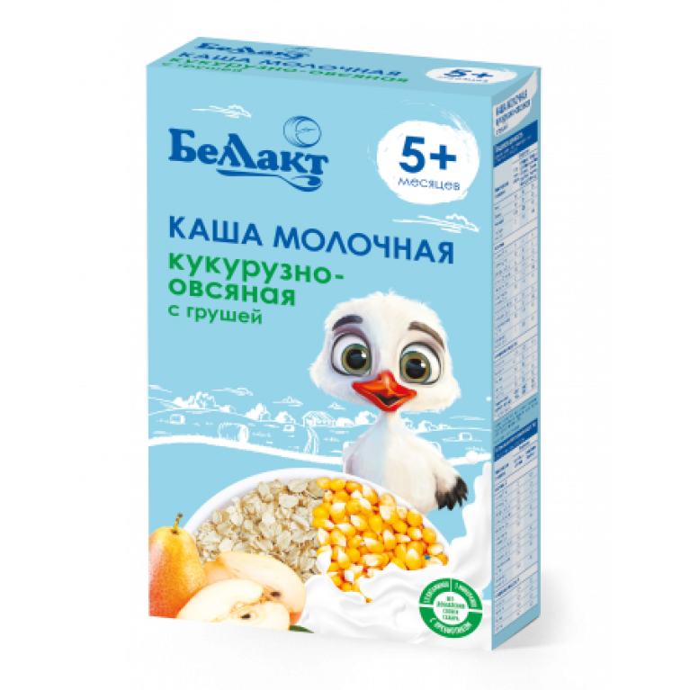 Беллакт каша зерно-молочная 250 г/кукурузно-овсяная с грушей/