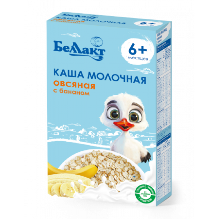 Беллакт каша зерно-молочная 250 г/овсяная с бананом/
