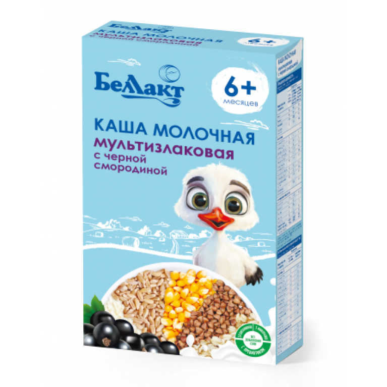 Беллакт каша зерно-молочная 250 г/мультизлаковая с черной смородиной/