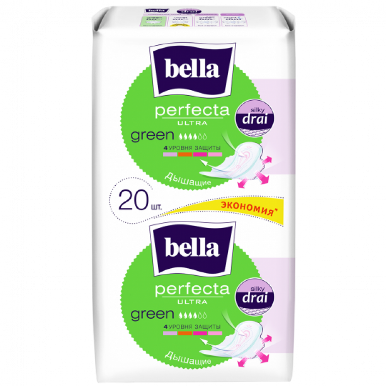 Белла прокладки Перфекта белая серия №20/грин/