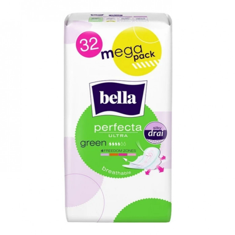 Белла прокладки Перфекта белая серия №32/грин/