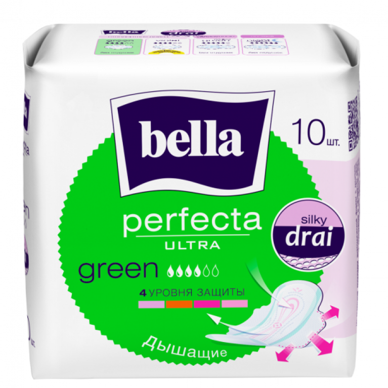 Белла прокладки Перфекта белая серия №10/грин/