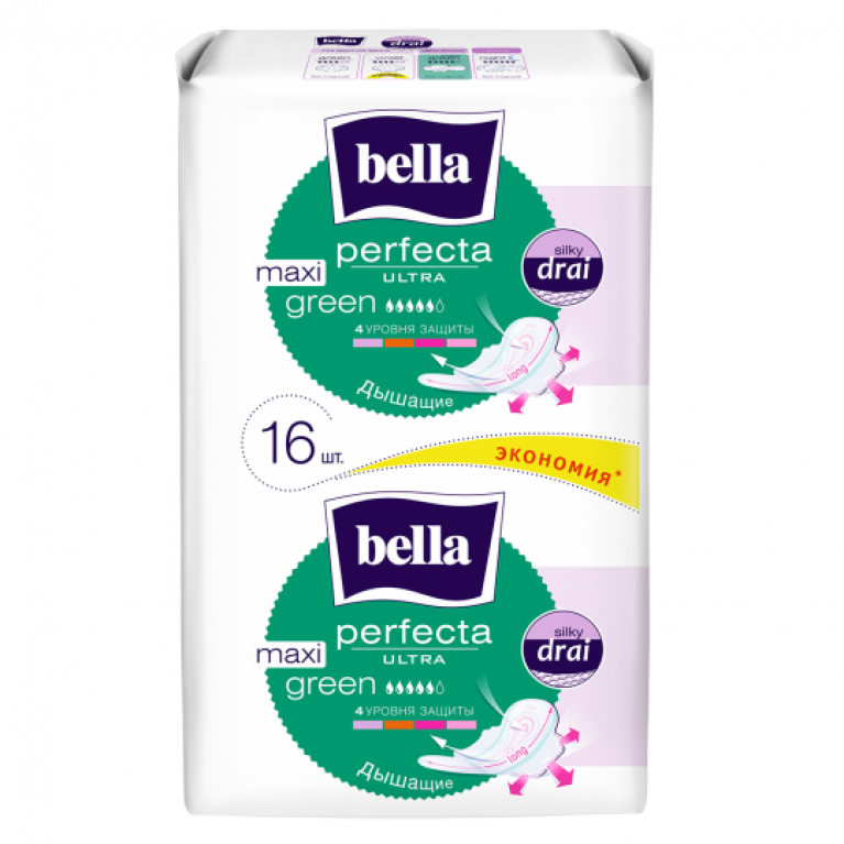 Белла прокладки Перфекта белая серия макси №16/грин/