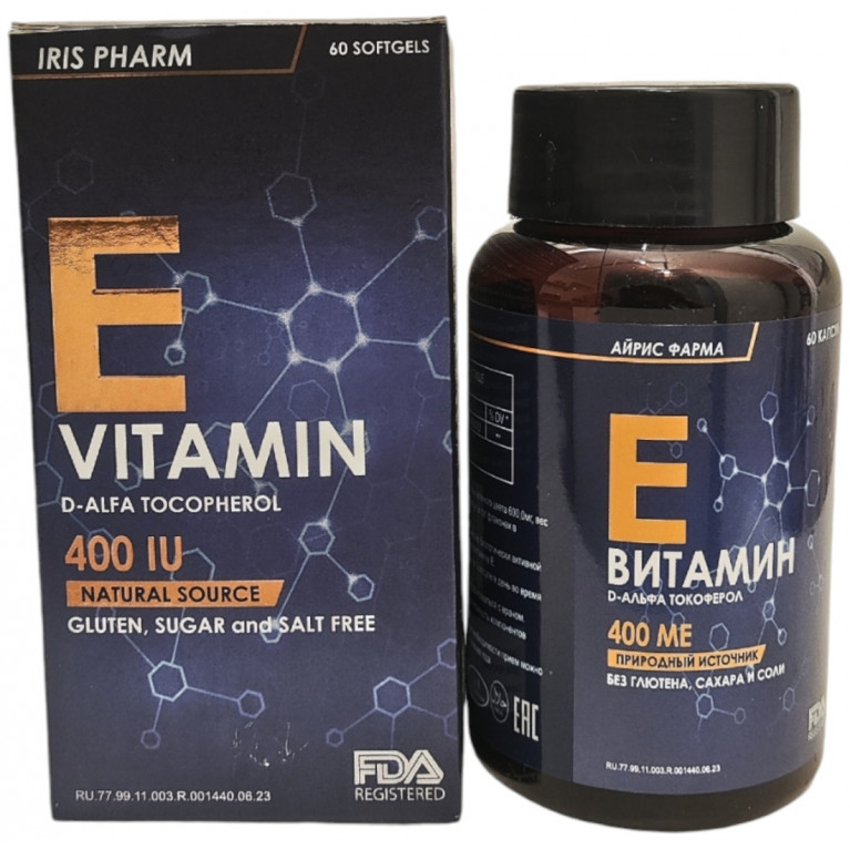 Витамин Е капсулы 400 мг №60/Айрис фарма/ 