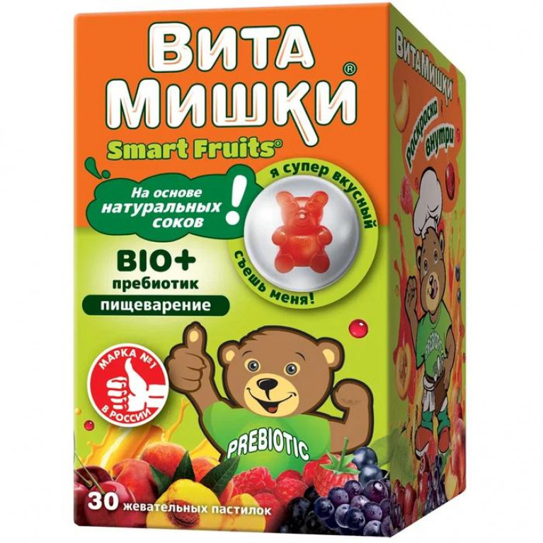 ВитаМишки био+пребиотик жевательные пастилки №30/Trolli GmbH/
