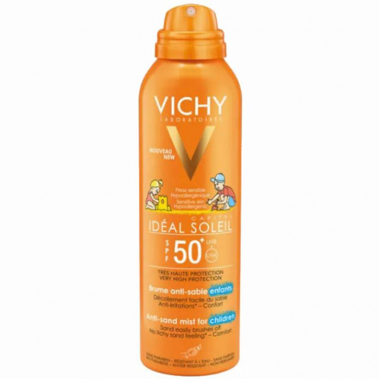 Виши Капиталь солей солнцезащитный спрей SPF-50+ детский анти-песок 200 мл