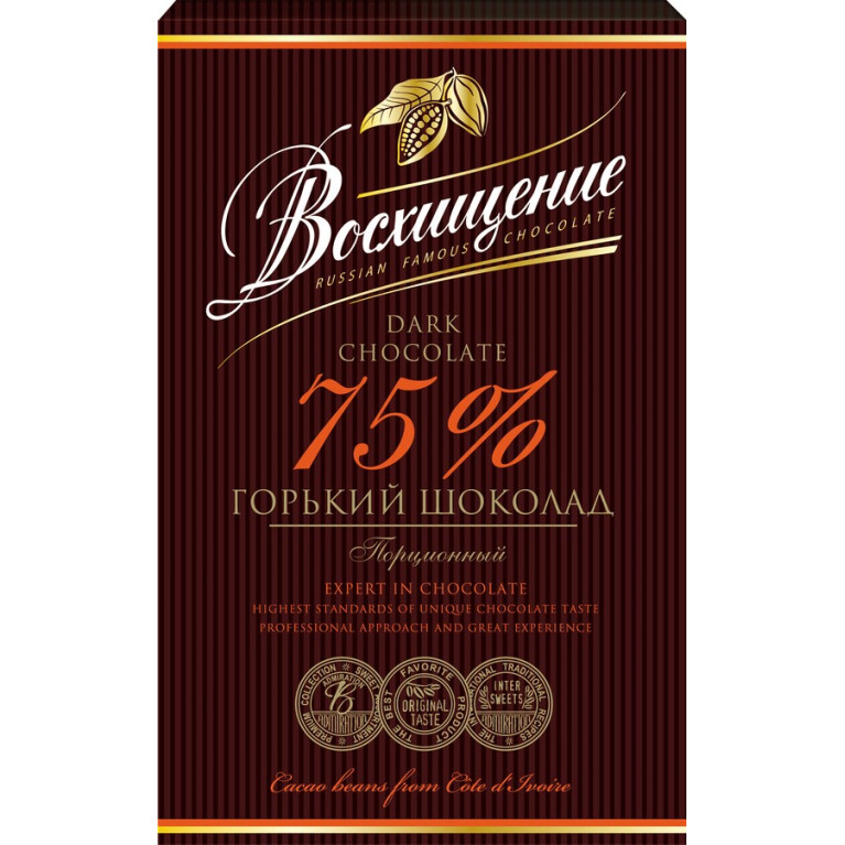 Восхищение шоколад горький 75% 100 г