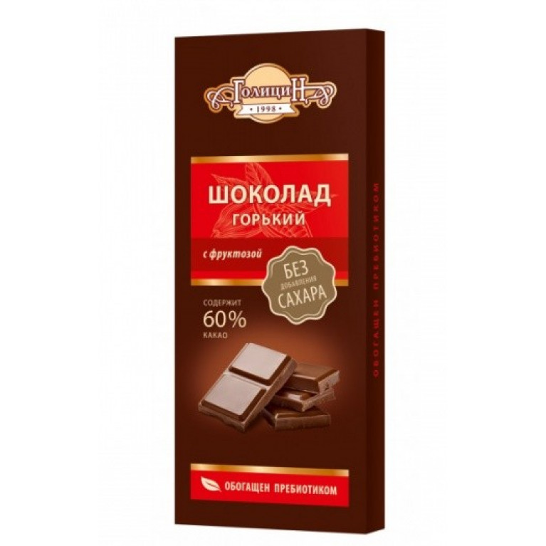 Голицин шоколад горький с фруктозой 60 г