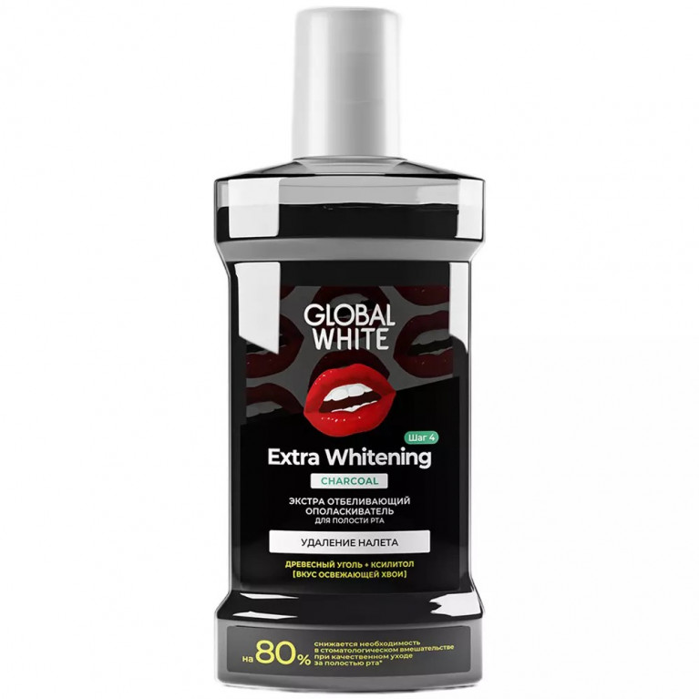 Глобал уайт отбеливающий ополаскиватель экстра для полости рта 250 мл
