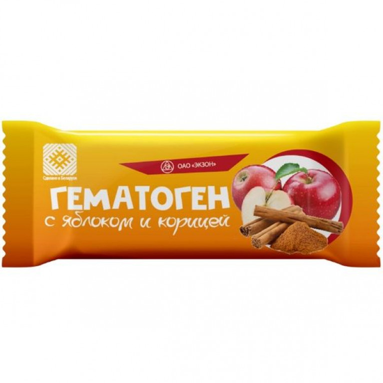 Гематоген экзон 40 г/с яблоком и корицей/