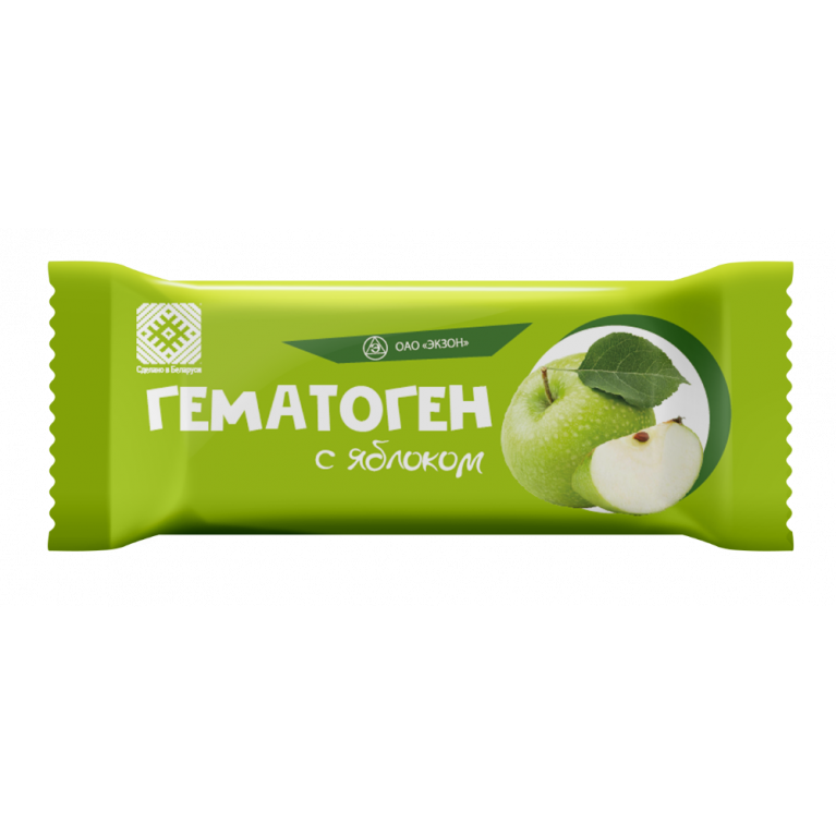 Гематоген экзон 40 г/с яблоком/