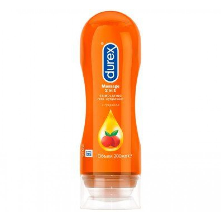 Гель смазка дюрекс 200 мл/Play Massage Stimulating 2в1 с Гуараной/
