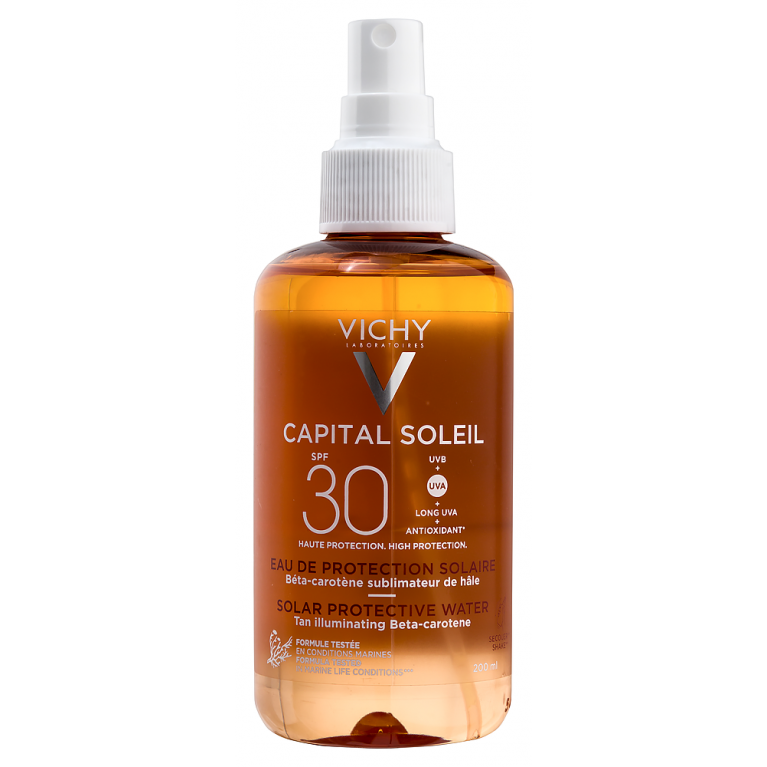 Виши Капиталь солей солнцезащитный спрей двухфазный увлажняющий SPF-30+ 200 мл