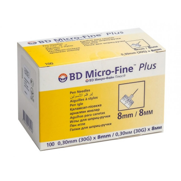 Иглы для инсулиновых ручек 30G*8mm №100/Микрофайн/