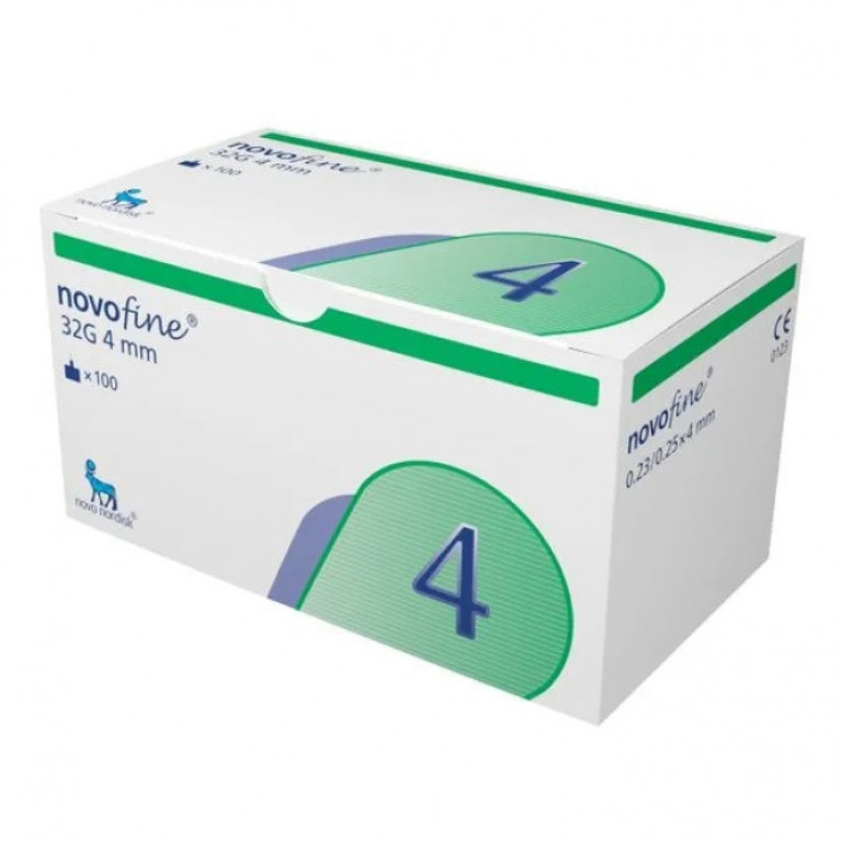 Иглы для инсулиновых ручек 32G*4 mm №100 /Новофайн/