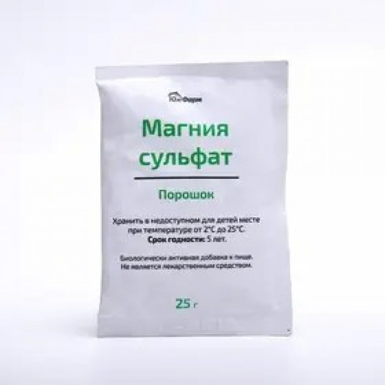 Магния сульфат порошок 25 г/бифарм/