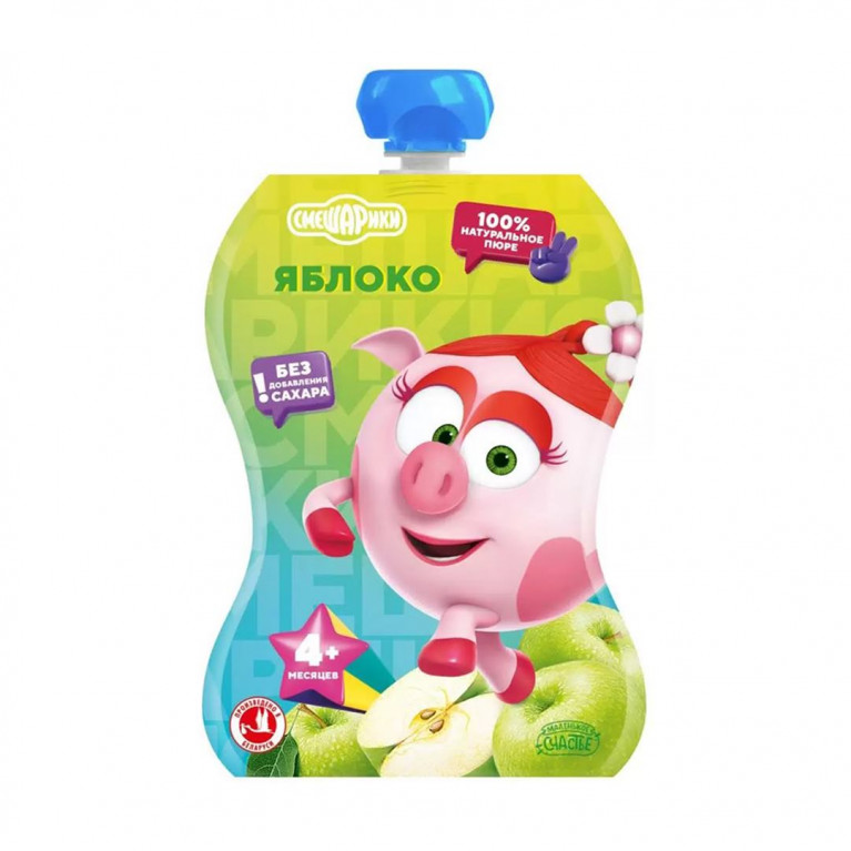 Маленькое счастье пюре смешарики 85 мл/яблоко/