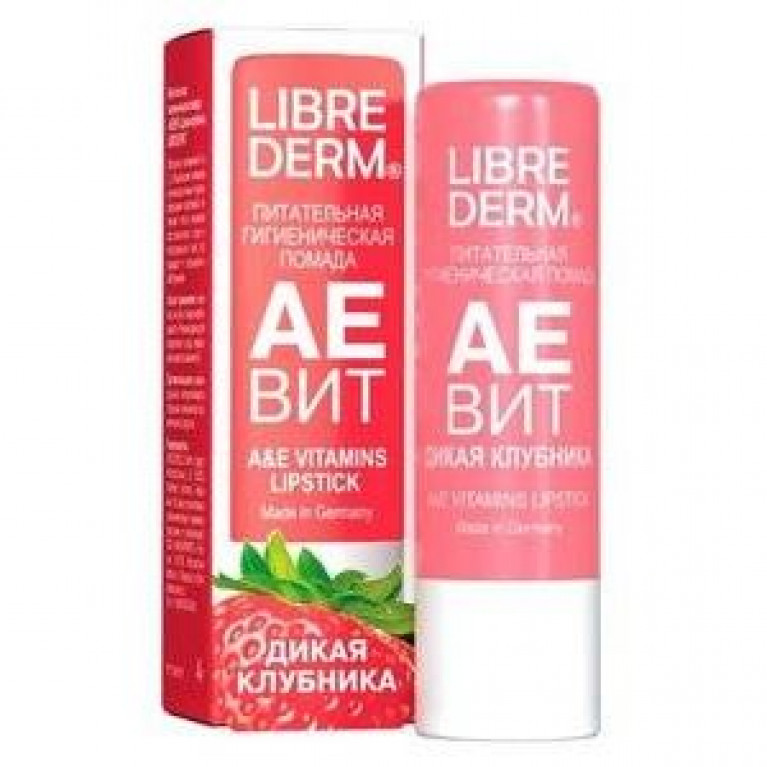 Либредерм Аевит гигиеническая губная помада дикая клубника 4 г