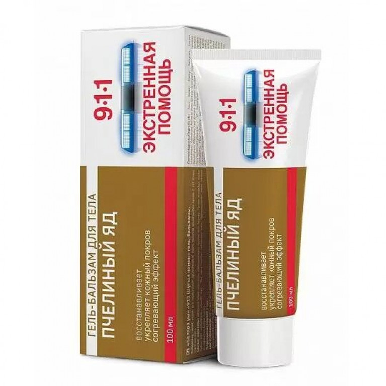 911 С пчелиным ядом гель-бальзам для суставов 100 мл