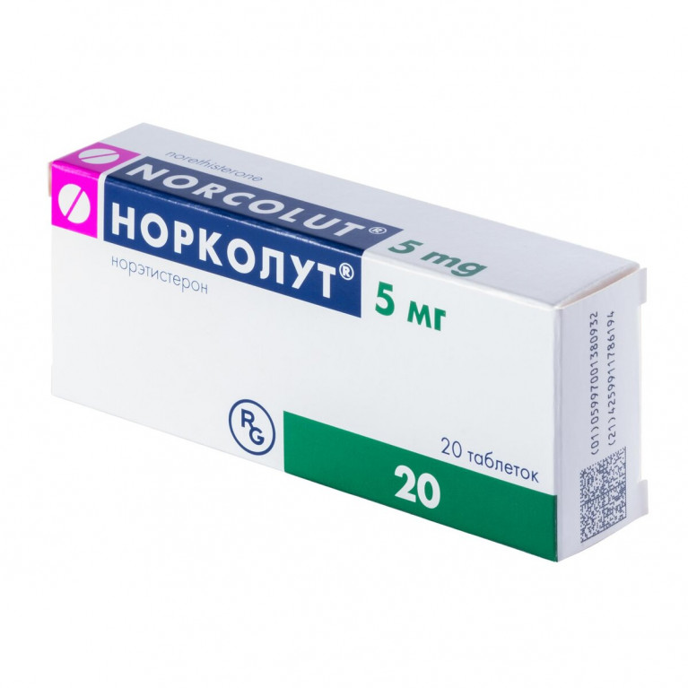 Норколут таблетки 5 мг 20 шт.
