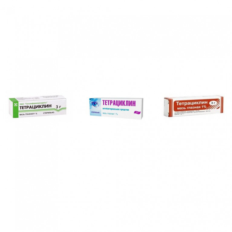 Тетрациклин мазь глазная 1% 3 г туба 