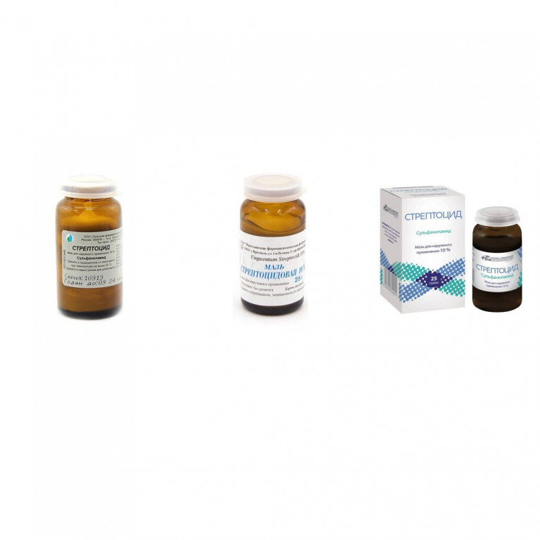Стрептоцид мазь для наружного применения 10 % 25 г банка 1 шт